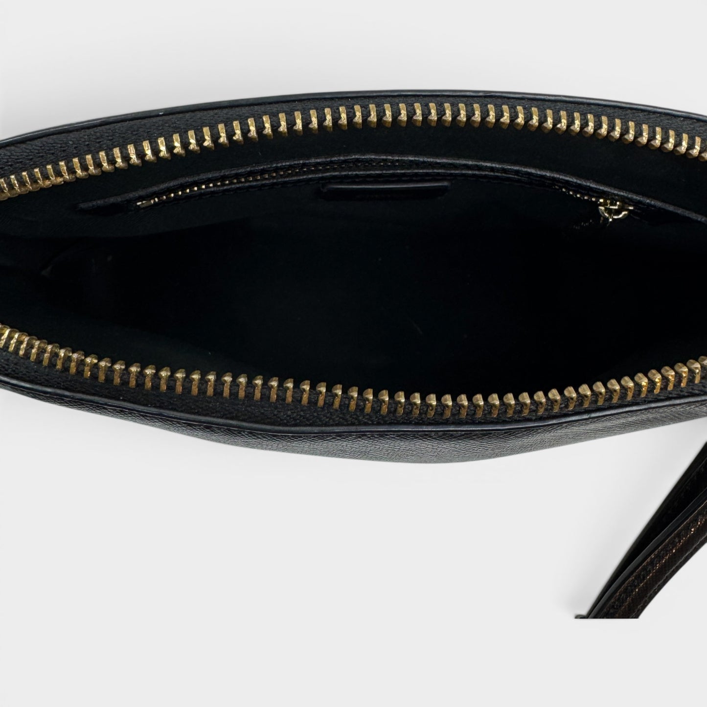 Oroton Black Saffiano Leather Inez Slim Crossbody Bag