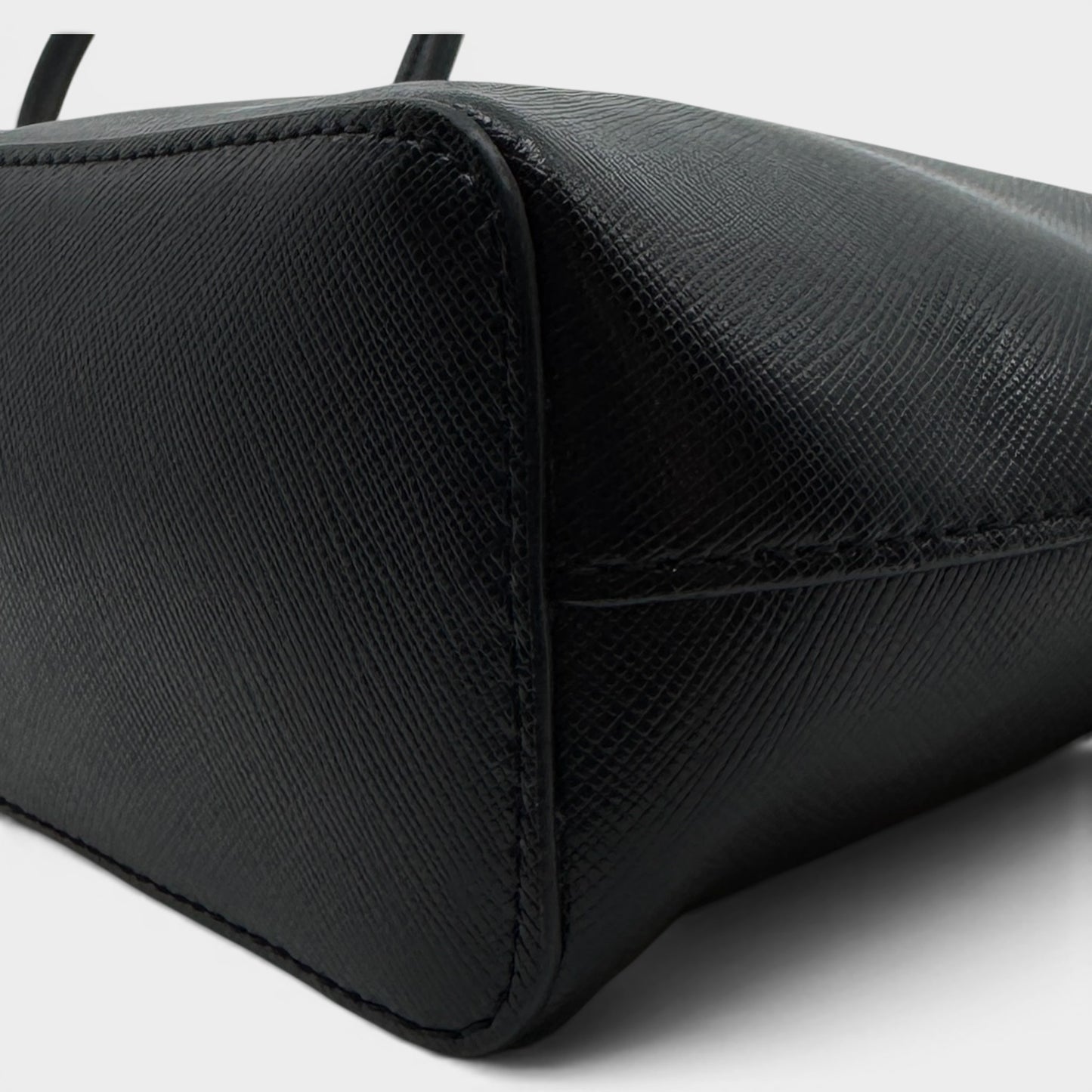 Oroton Black Saffiano Leather Inez Slim Crossbody Bag