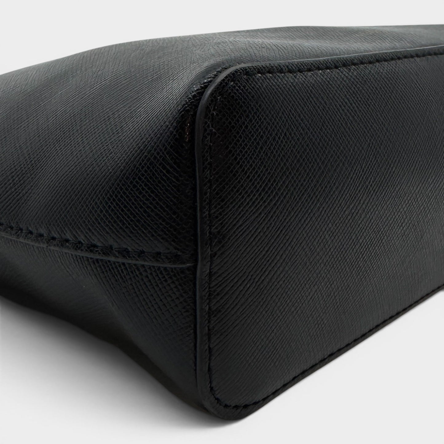 Oroton Black Saffiano Leather Inez Slim Crossbody Bag