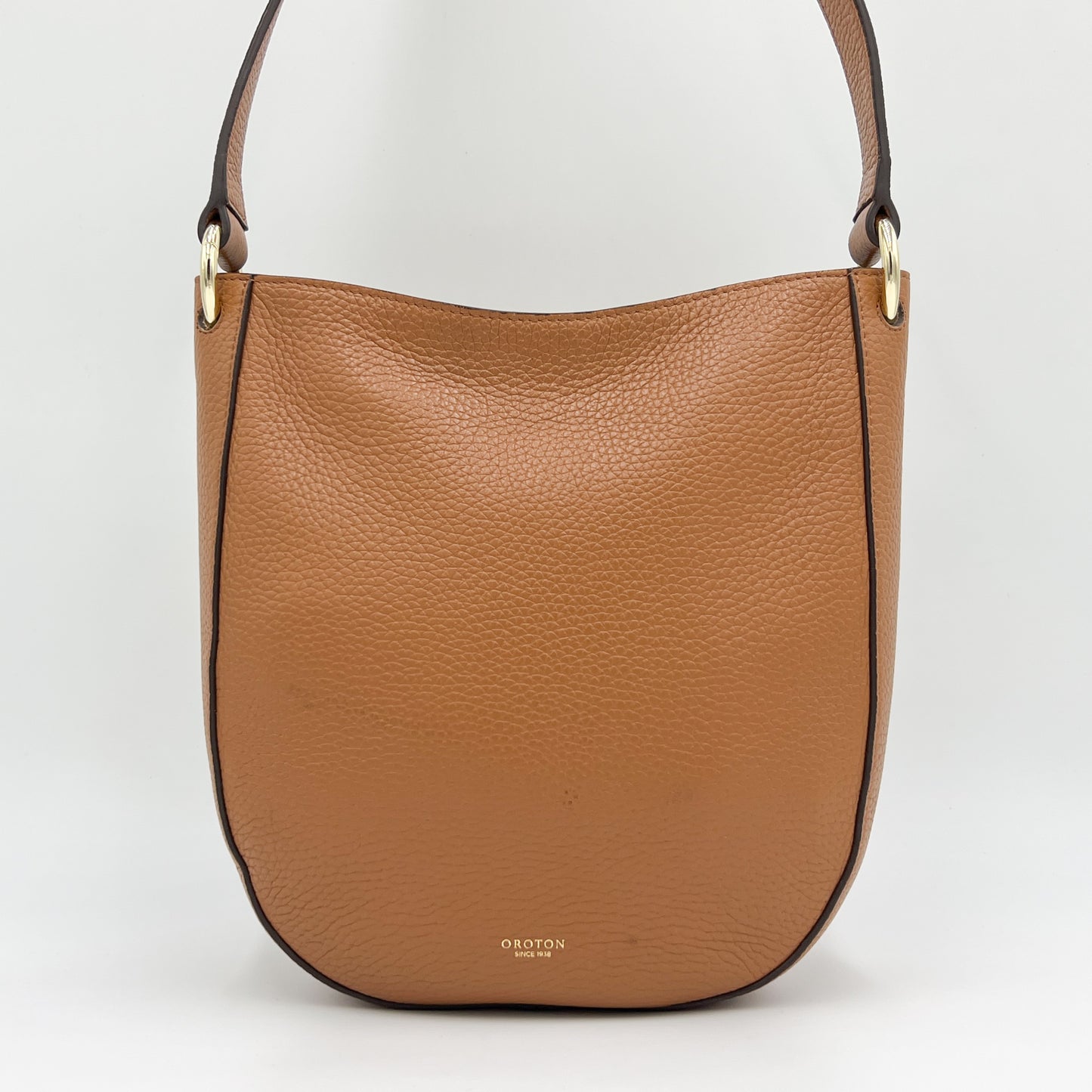 Oroton Tan Brown Leather Avalon Mini Hobo Crossbody & Shoulder Bag