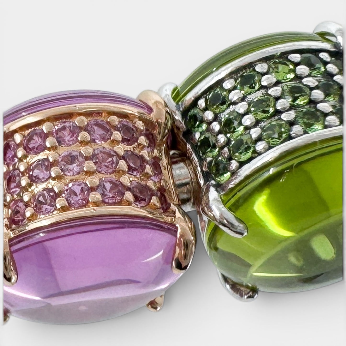 Pandora Multicoloured Glass Charms Silver Bangle Bracelet Medium ~ Large