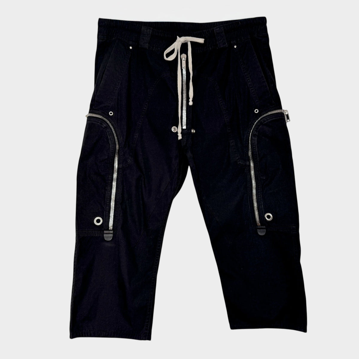 Rick Owens Bauhaus Bela Black Cropped Cargo Pants Large ~ AU12-14