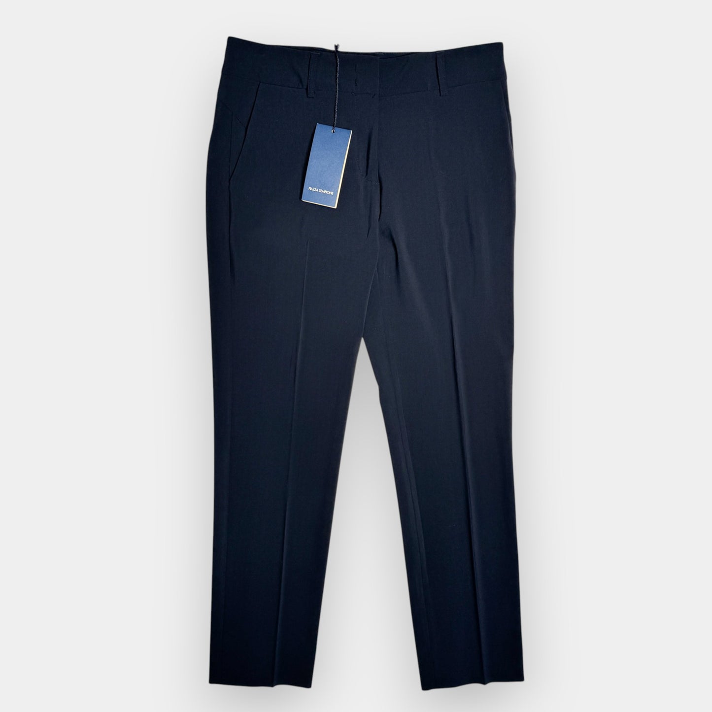 Piazza Sempione 'Kim' Navy Blue Wool Pants IT42 ~ Med ~ AU10 [NEW]