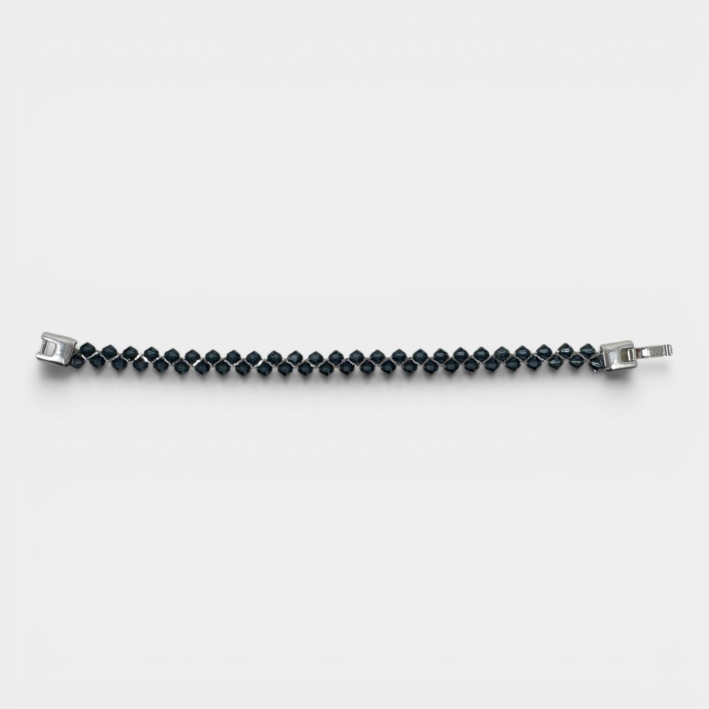 Pierre Balmain Blue Crystal Silver Tone Beaded Bracelet [Vintage]