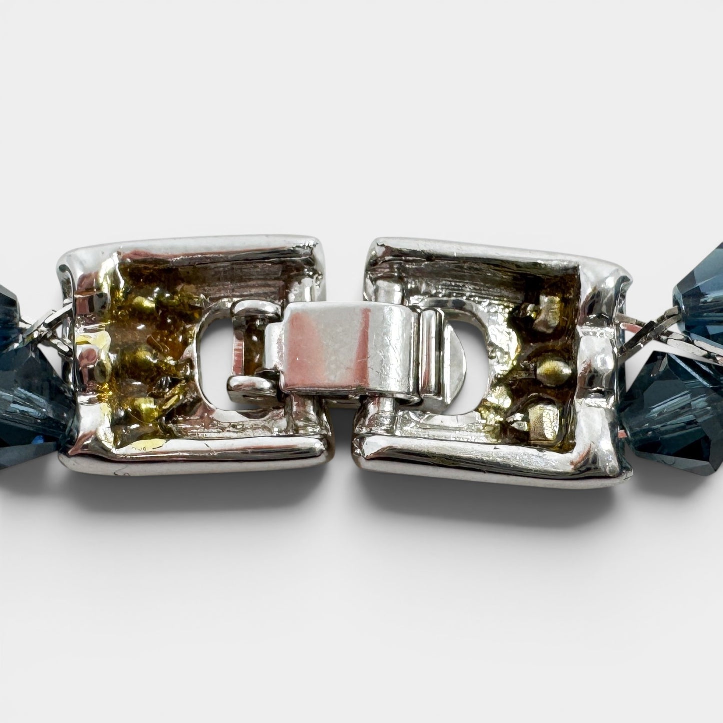 Pierre Balmain Blue Crystal Silver Tone Beaded Bracelet [Vintage]
