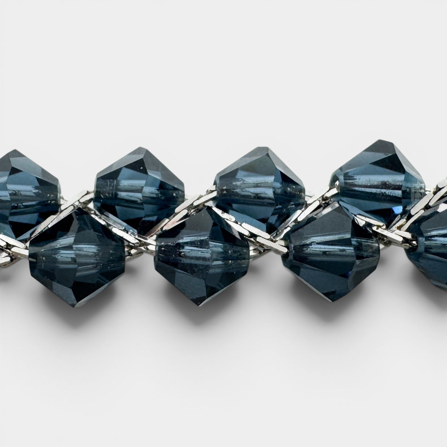 Pierre Balmain Blue Crystal Silver Tone Beaded Bracelet [Vintage]