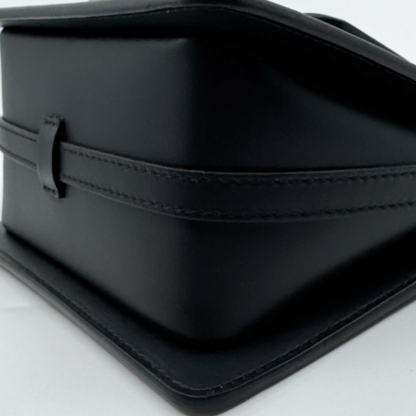 Polene Paris Black Smooth Leather Numéro Sept Mini Bag