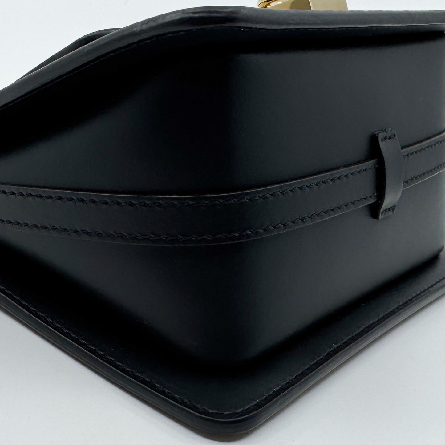 Polene Paris Black Smooth Leather Numéro Sept Mini Bag