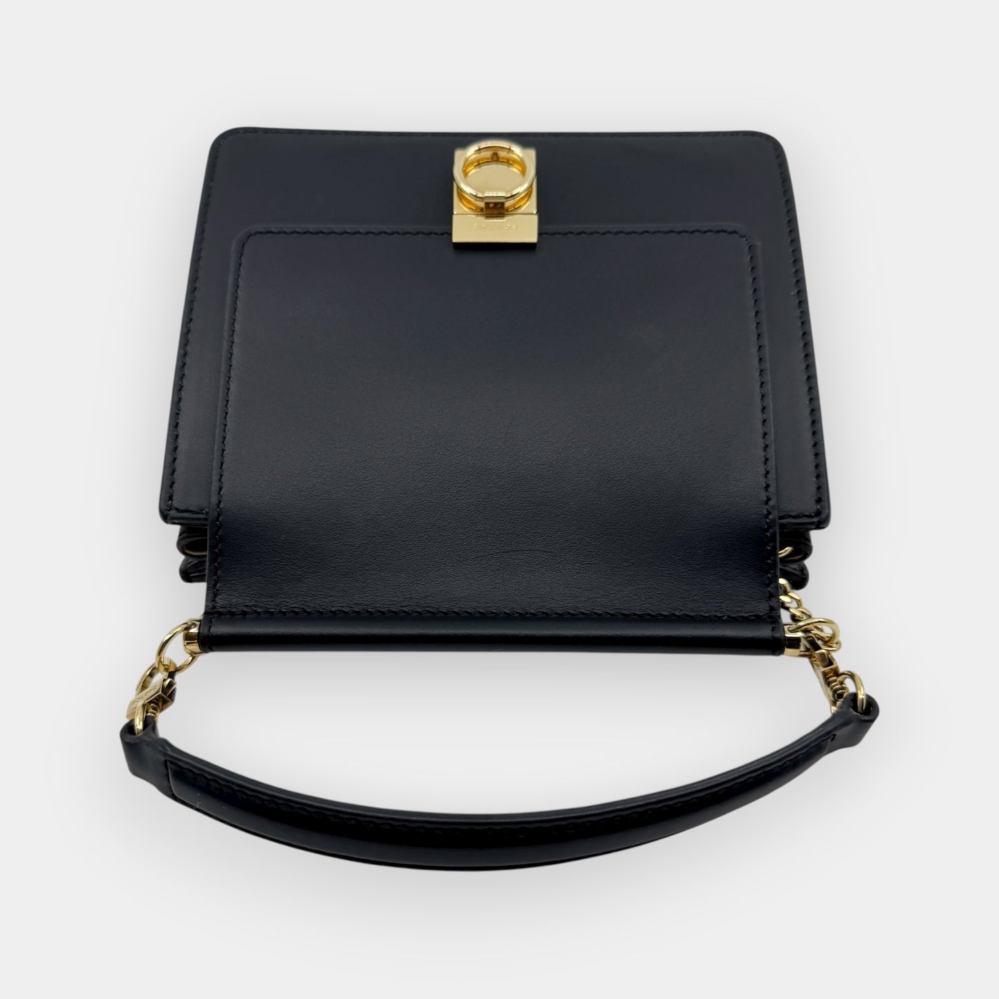 Polene Paris Black Smooth Leather Numéro Sept Mini Bag