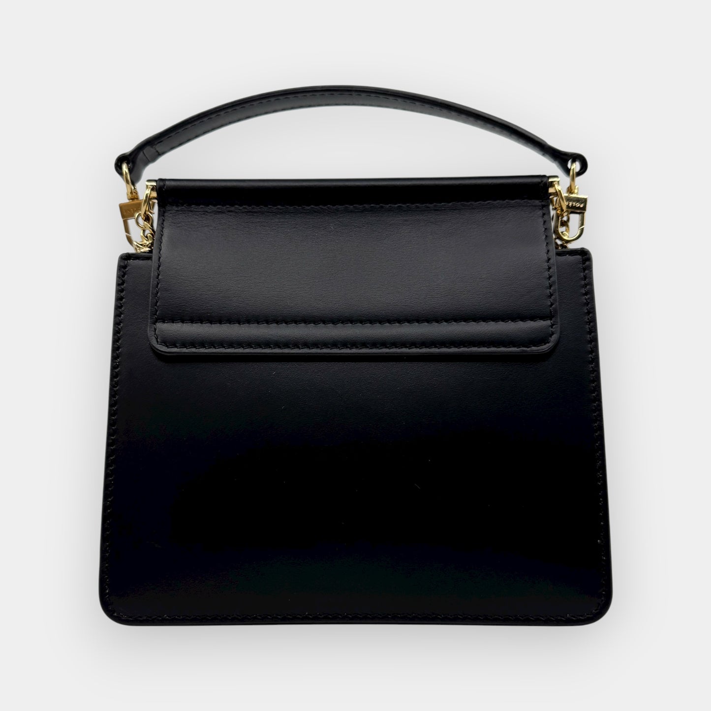 Polene Paris Black Smooth Leather Numéro Sept Mini Bag