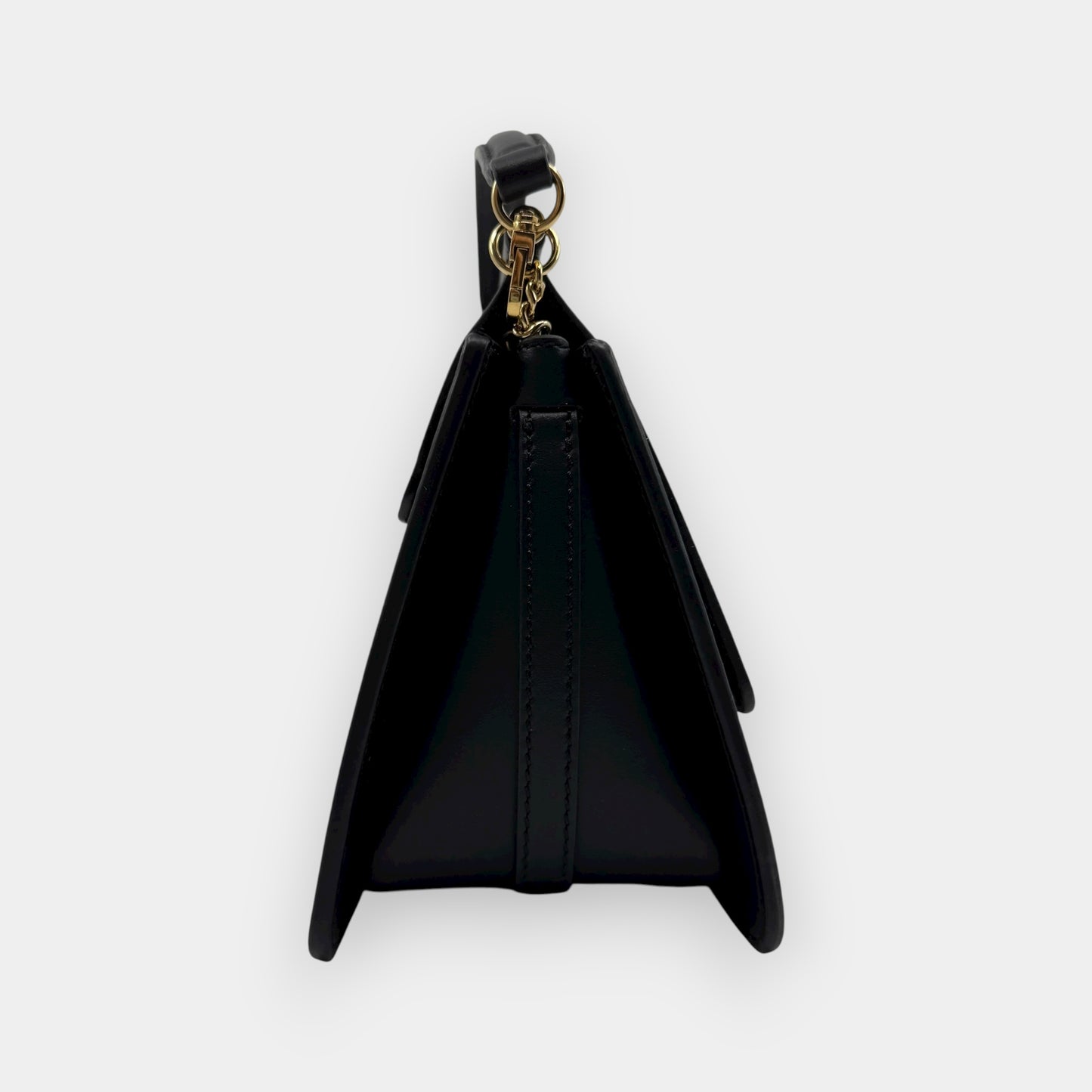 Polene Paris Black Smooth Leather Numéro Sept Mini Bag