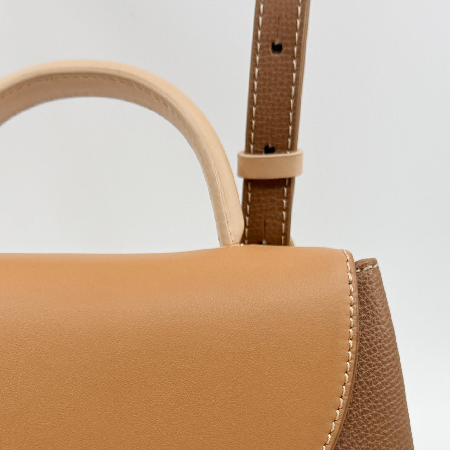Polene Paris Tan Smooth Leather Numéro Un Nano Bag