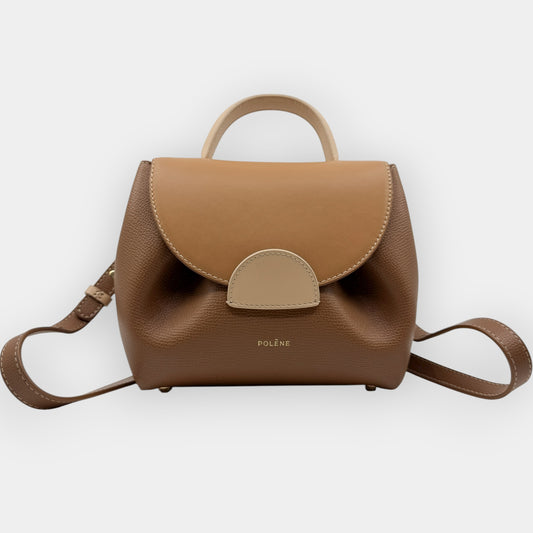 Polene Paris Tan Smooth Leather Numéro Un Nano Bag