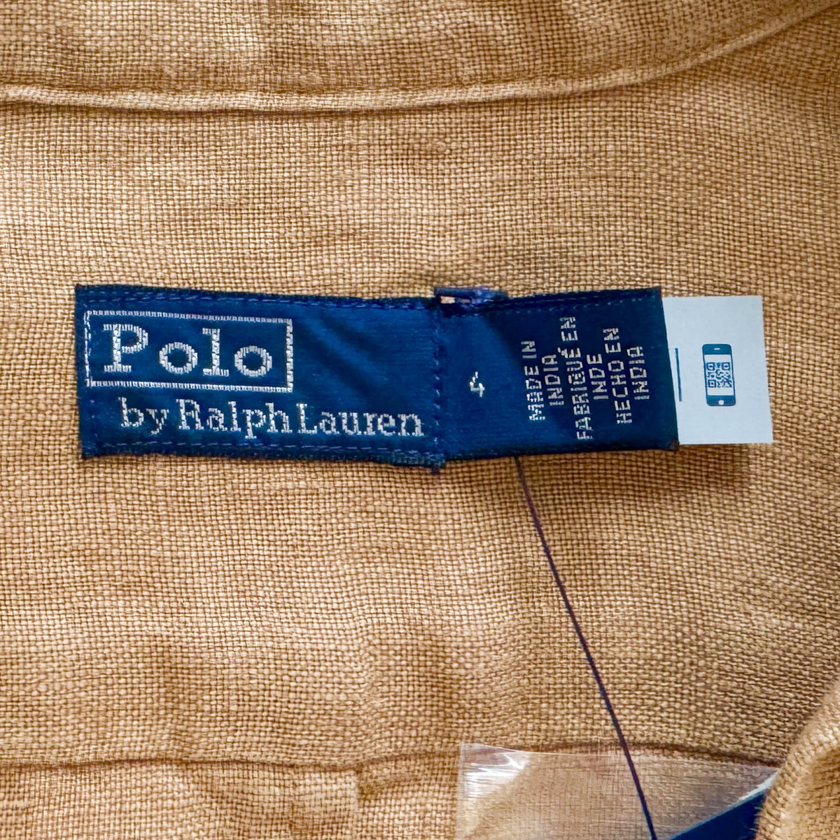 Polo Ralph Lauren Camel Tan Linen Self-Tie Shirtdress US4 ~ AU8-10 [NEW]
