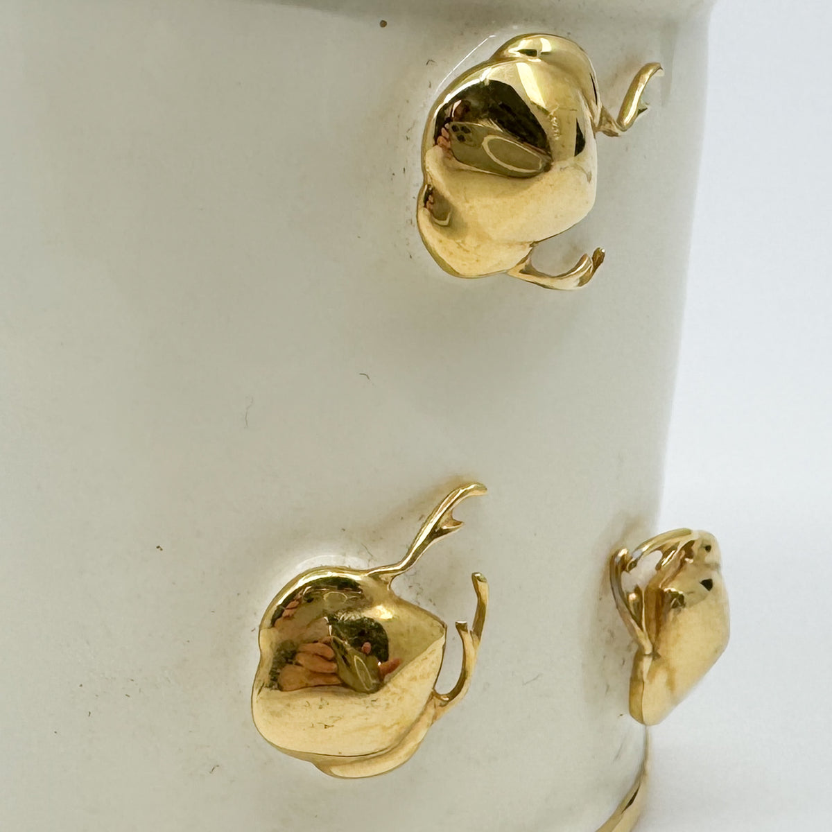 PP from Longwy France Cream Enamel Gold Tone Wide Statement Cuff Bracelet