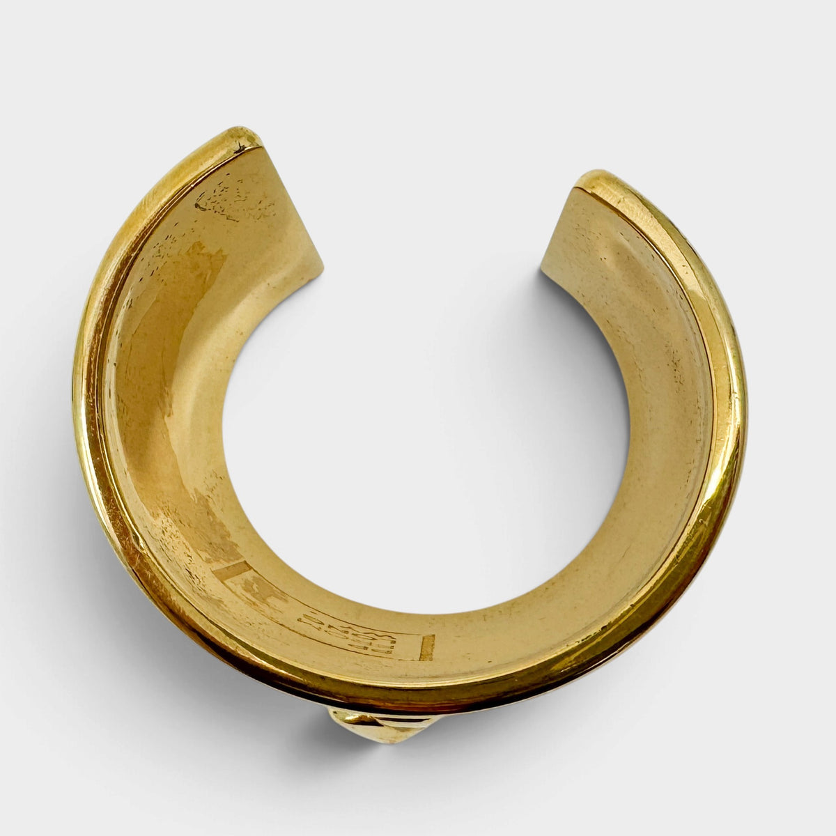 PP from Longwy France Cream Enamel Gold Tone Wide Statement Cuff Bracelet