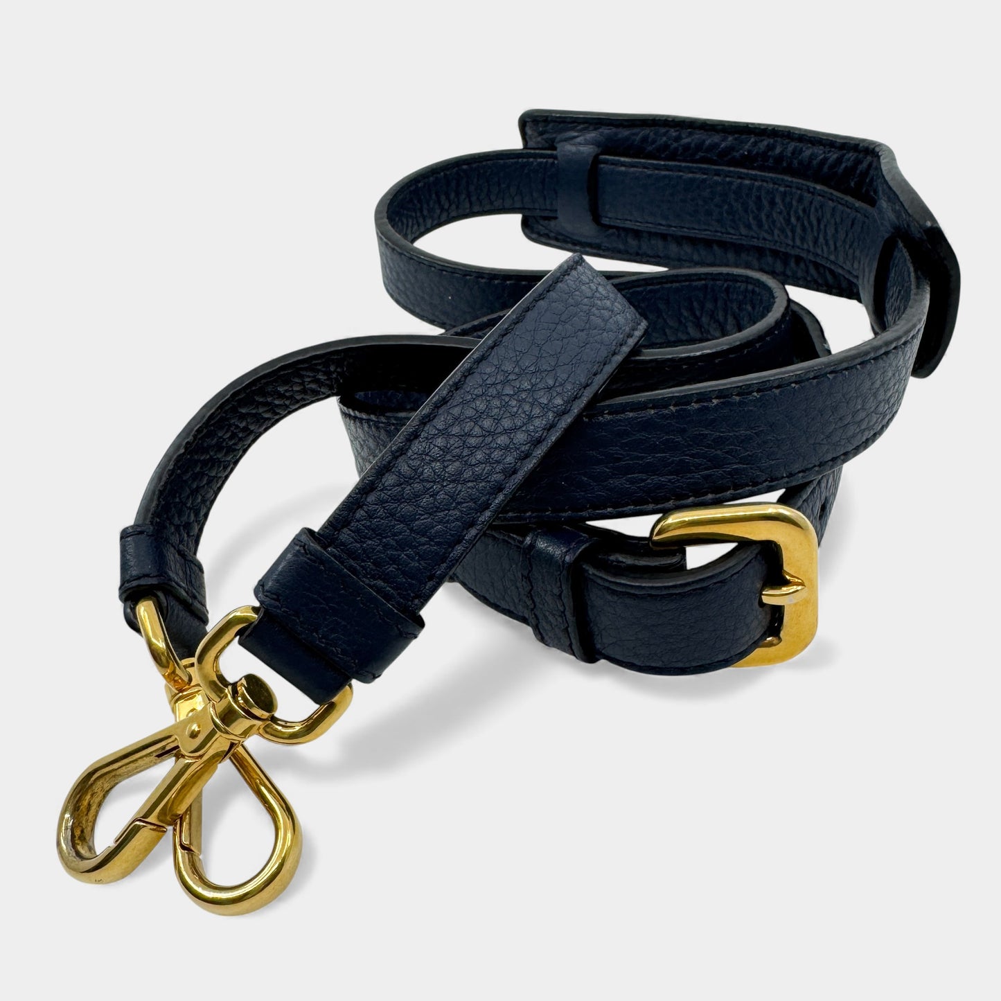 Prada Baltico Blue Vitello Daino Leather Cameo 2-Way Tote Bag