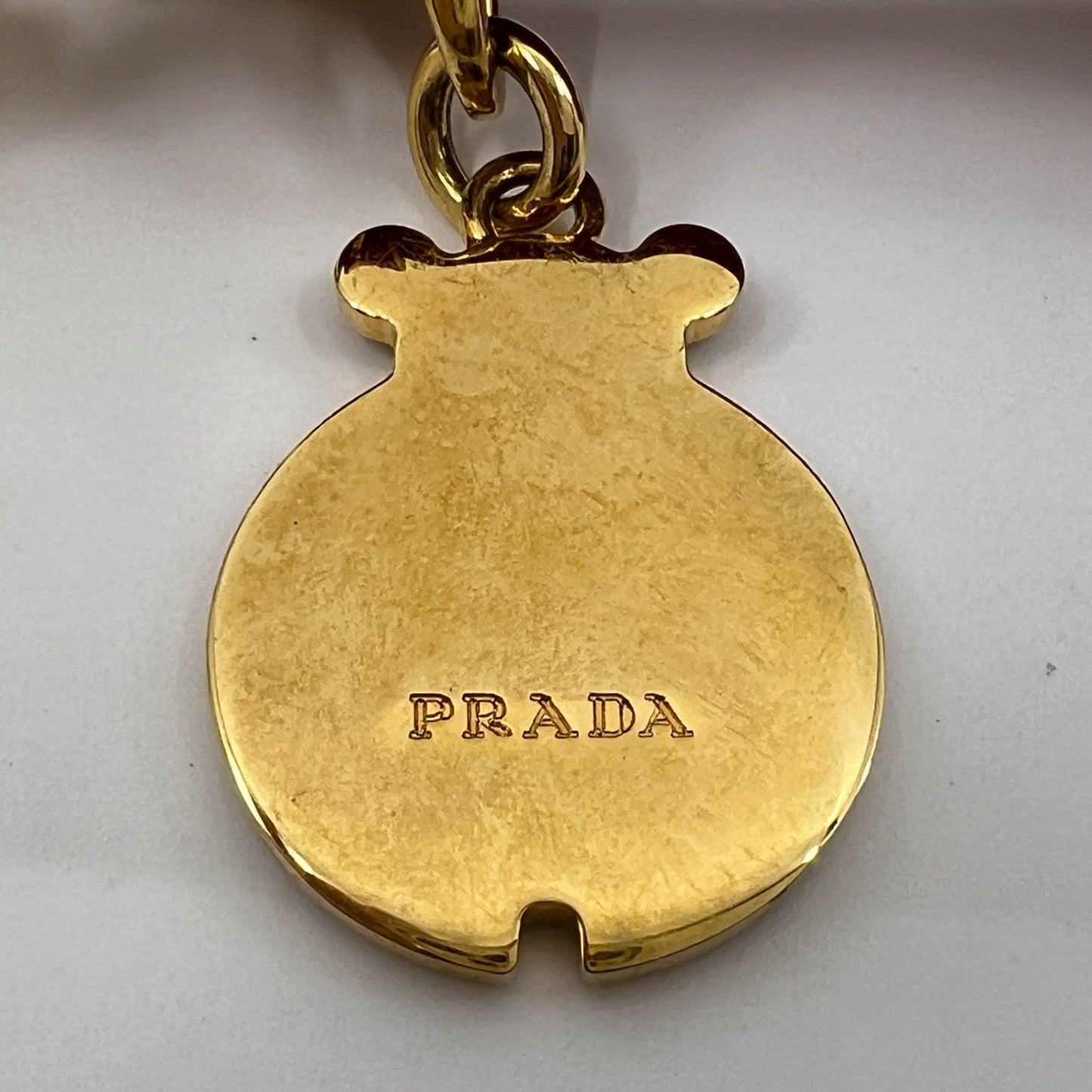 Prada Enamel Ladybird & Leather Bag Charm & Keyring