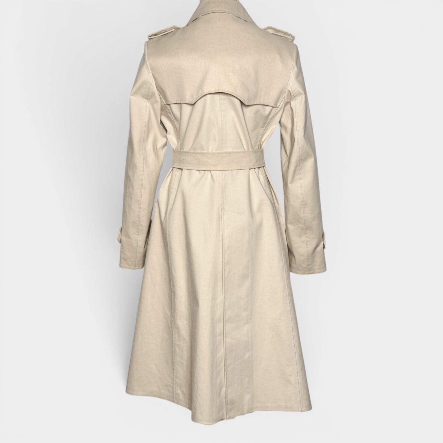 Prada Cream 100% Cotton Trench Coat Small ~ AU8-10