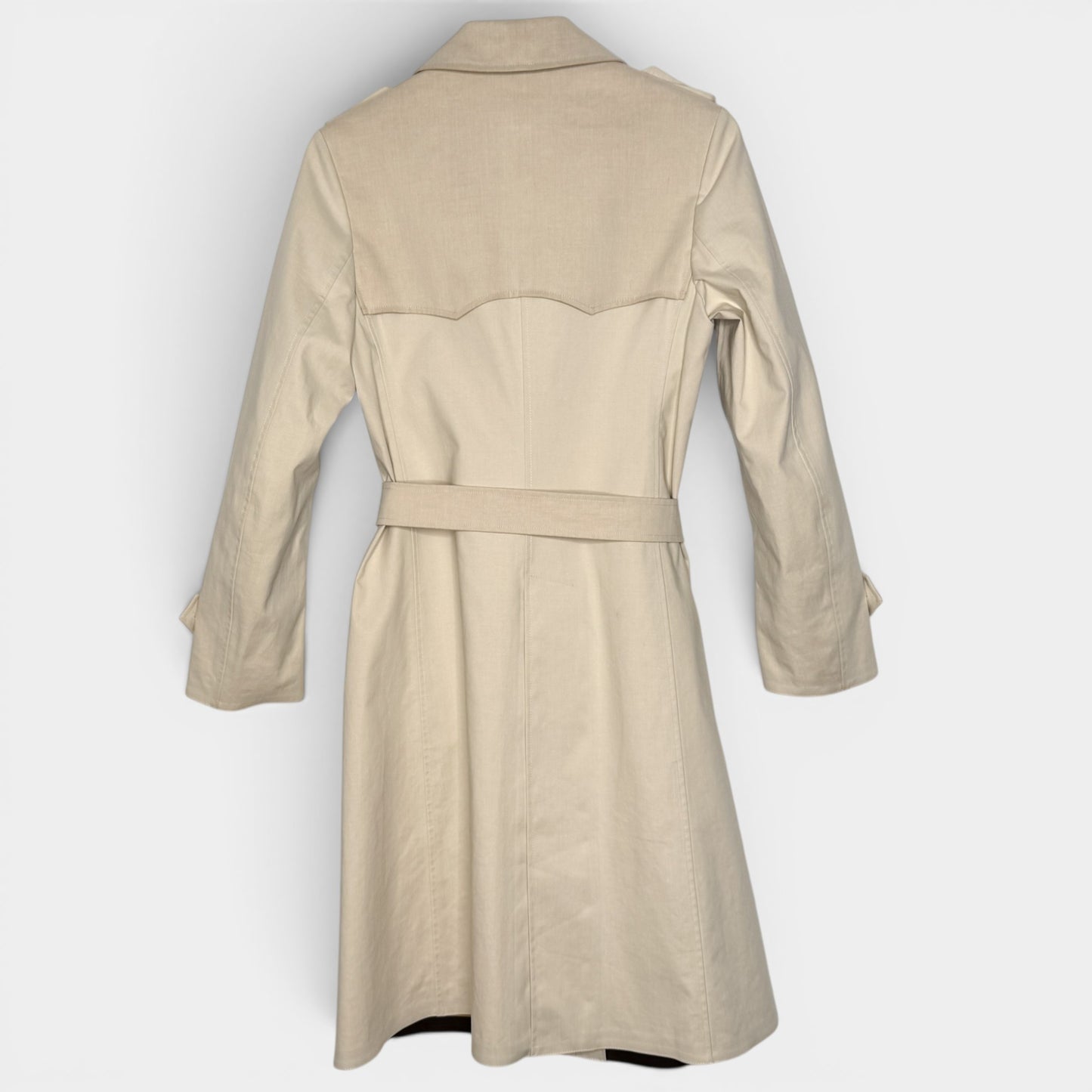Prada Cream 100% Cotton Trench Coat Small ~ AU8-10