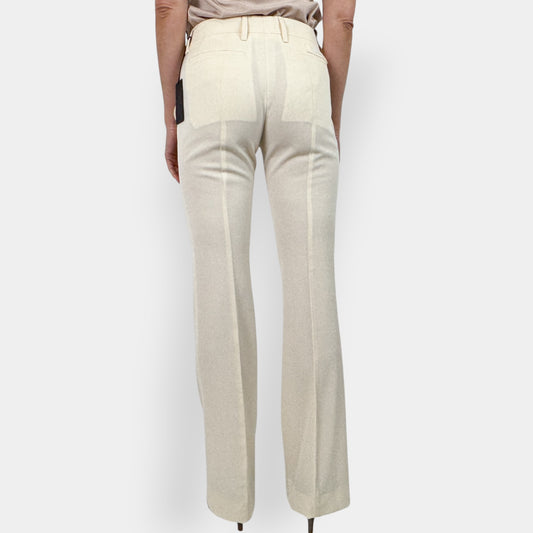 Prada Cream Lightweight Wool Gabardine Pants IT40 ~ AU8