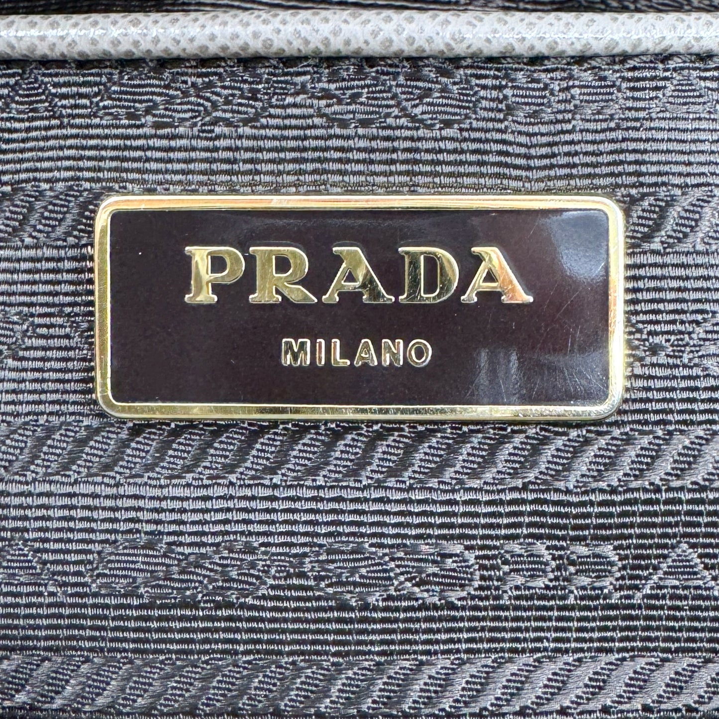 Prada Beige Grey Saffiano Leather Double Zip Galleria Tote Bag