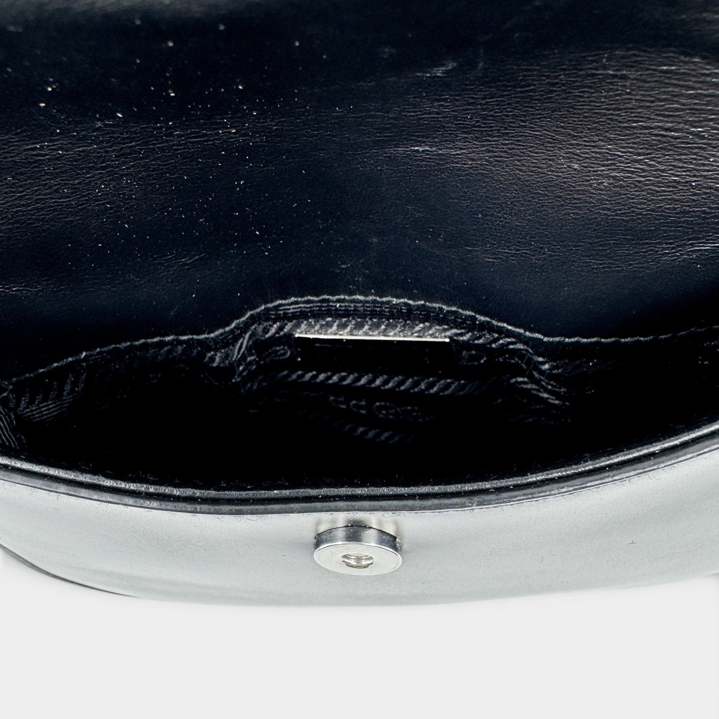 Prada Mini Cleo Black Brushed Leather Shoulder Bag [2021]