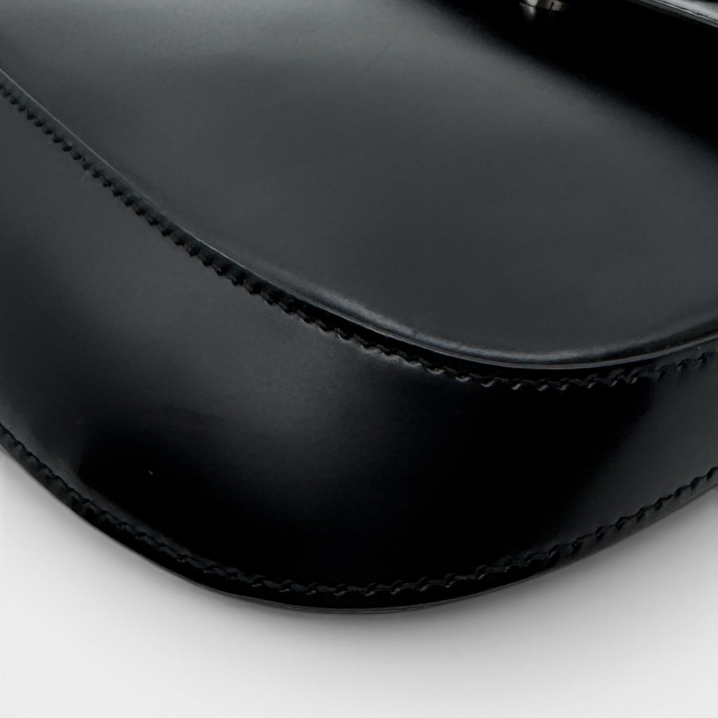 Prada Mini Cleo Black Brushed Leather Shoulder Bag [2021]