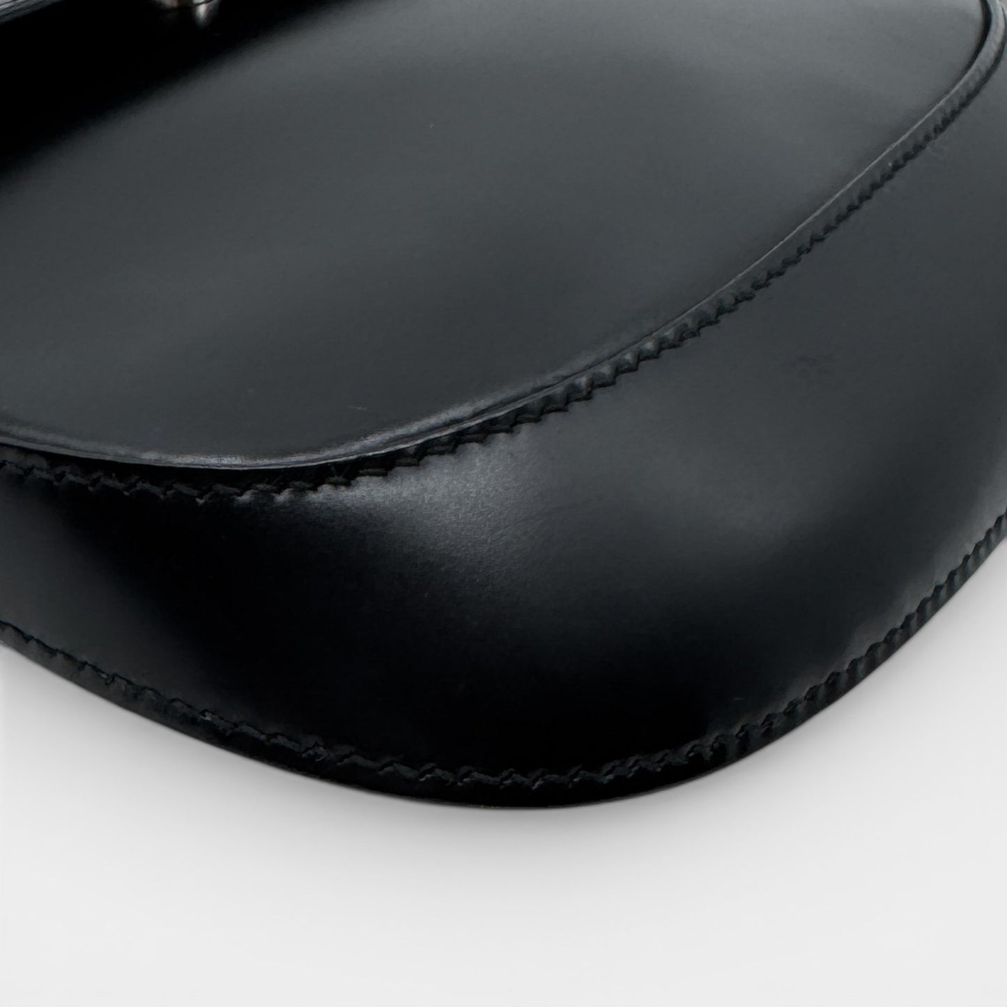 Prada Mini Cleo Black Brushed Leather Shoulder Bag [2021]