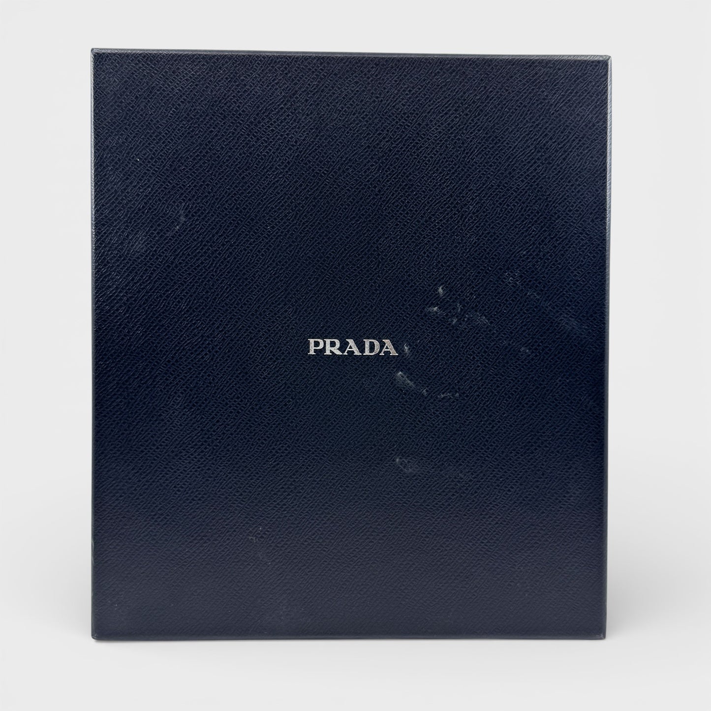 Prada Blue White Crystal Gun Metal Chain Statement Necklace