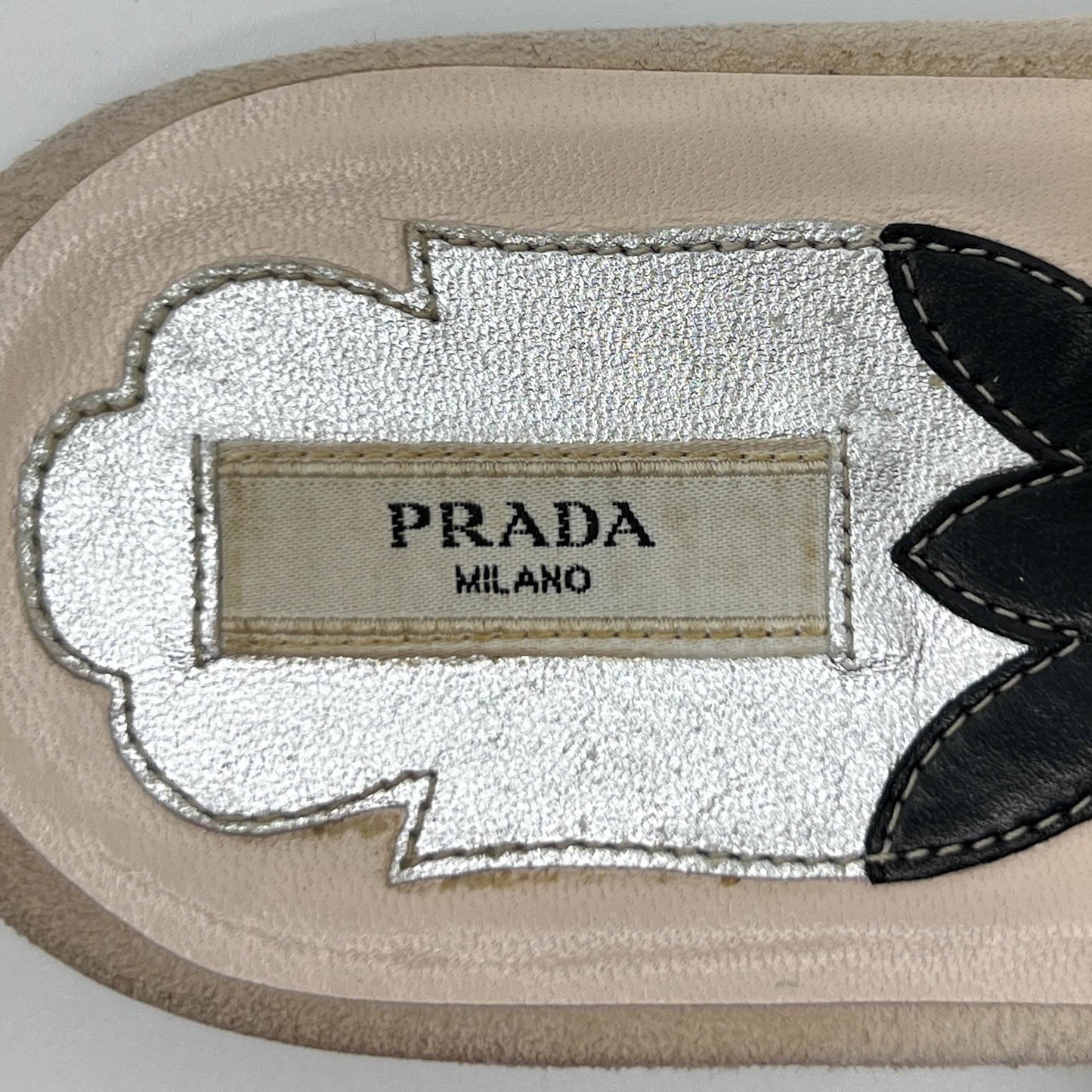 Prada Black & Blush Suede Open Toe Sandal Shoes EU38 ~ AU7