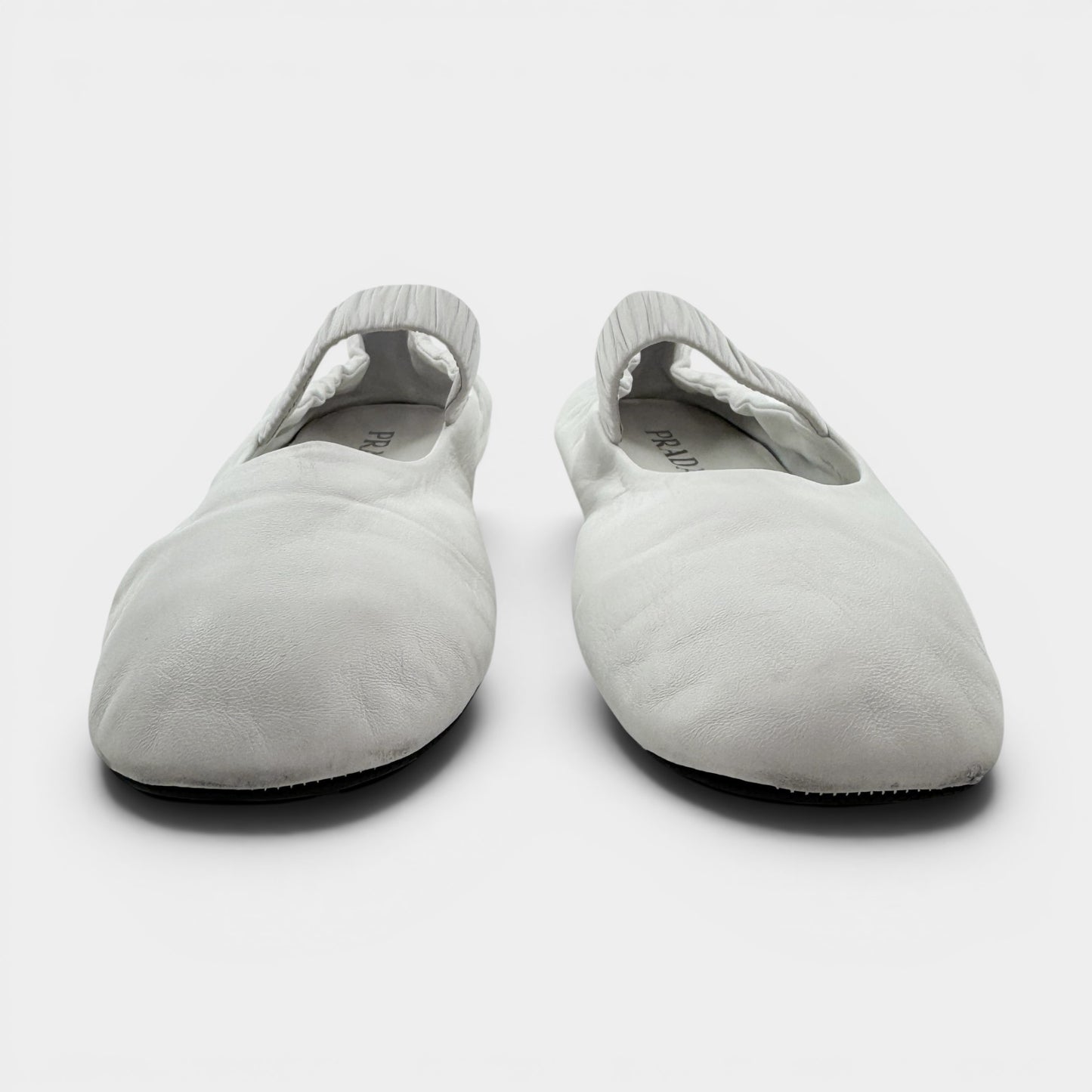 Prada White Bianco Nappa Leather Mary Jane Shoes EU38 ~ AU7