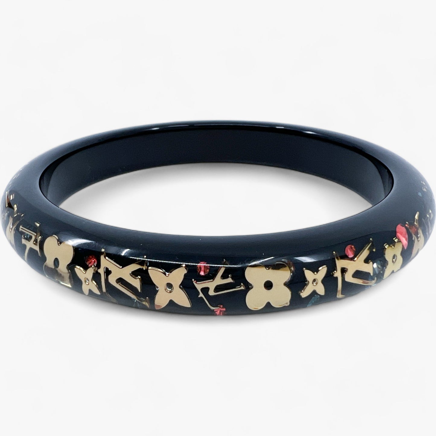 Louis Vuitton Dark Blue-Grey & Gold Inclusion Bangle (6.5 cm diameter)