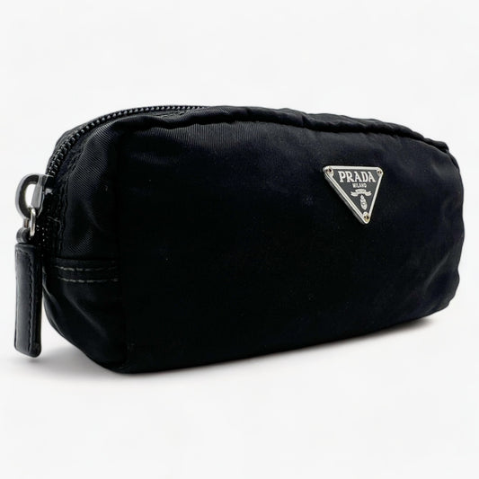 Prada Black Nylon Cosmetics Travel Pouch Bag