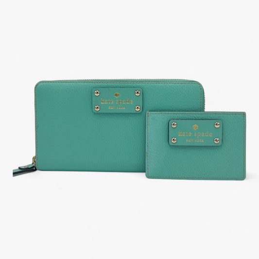Kate Spade NY Turquoise Leather Wallet & Card Holder