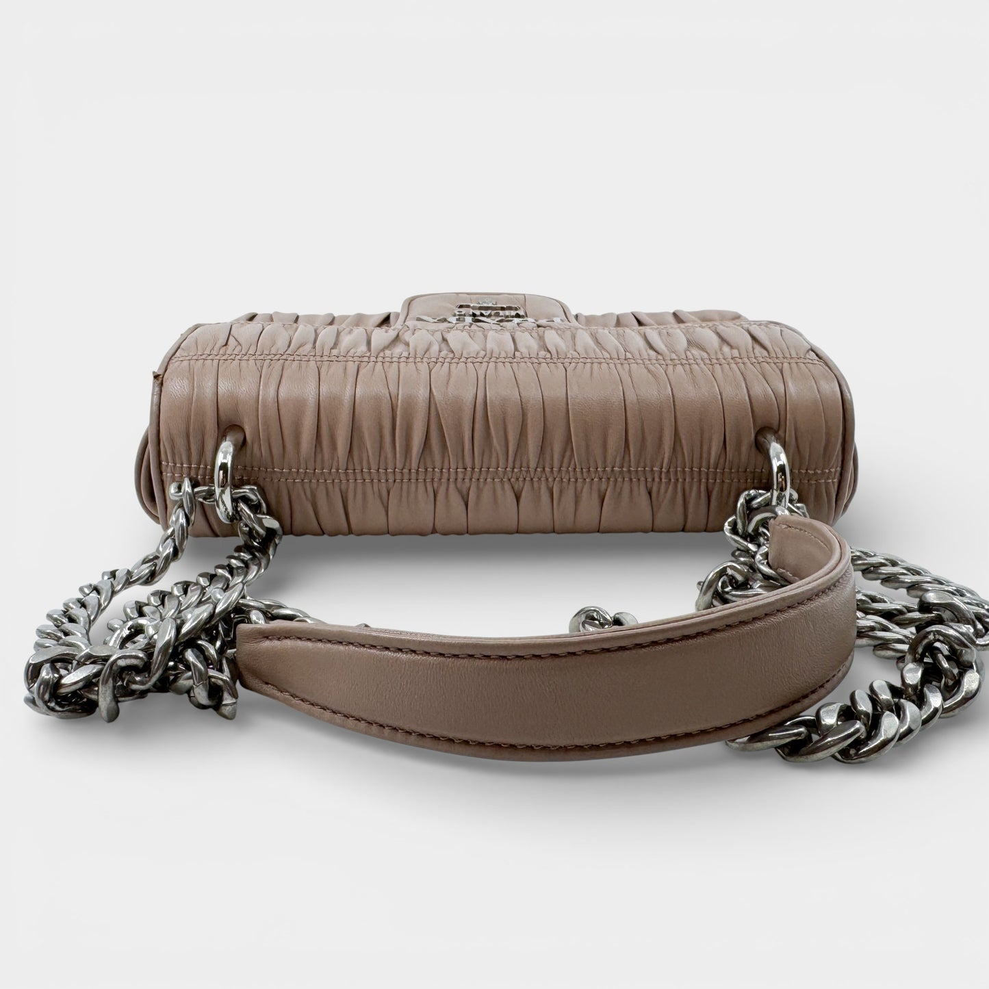 Prada Powder Pink Nappa Gauffré Leather Shoulder Bag [1BD140]