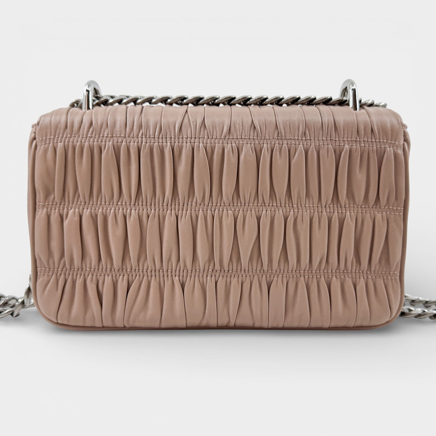 Prada Powder Pink Nappa Gauffré Leather Shoulder Bag [1BD140]