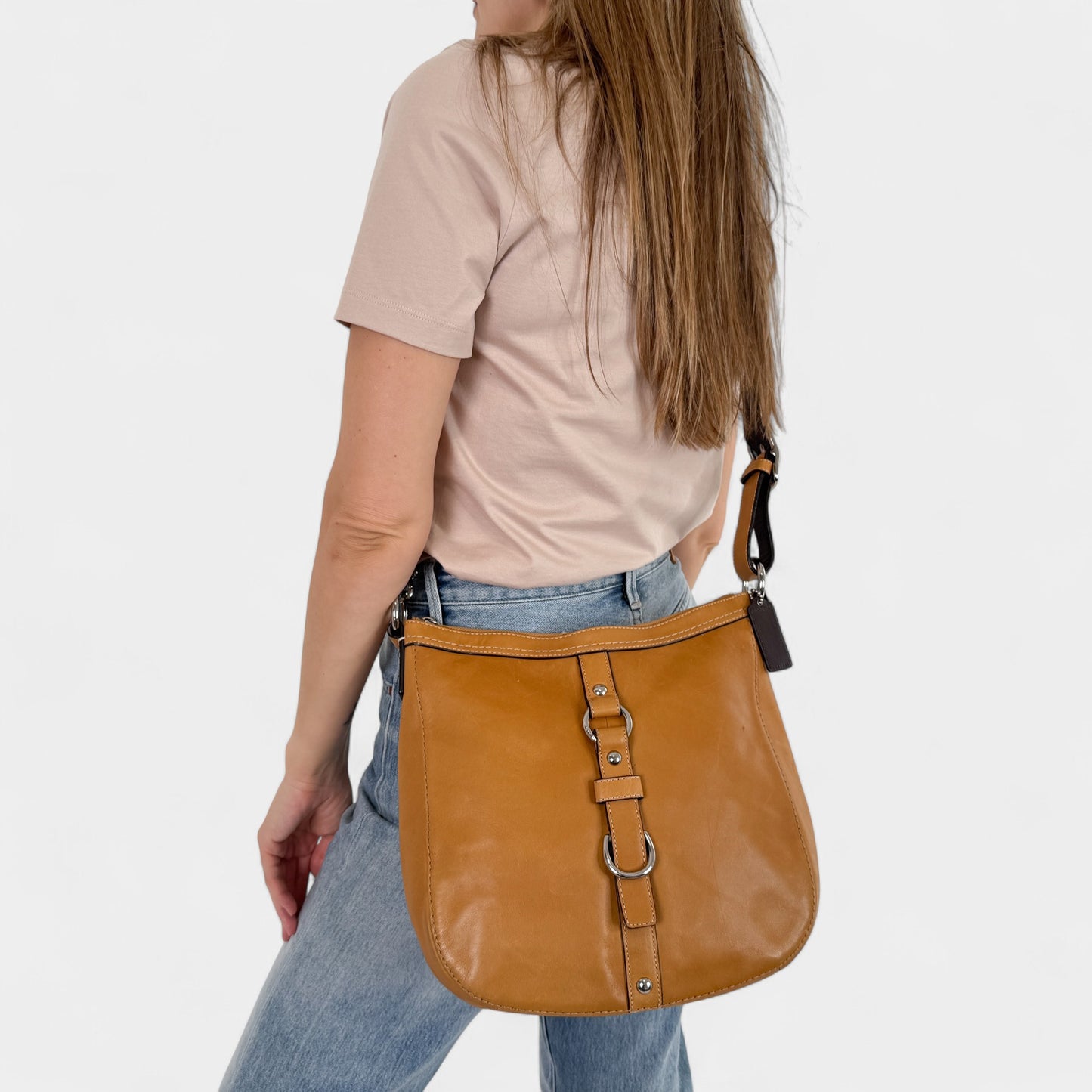 Coach Vintage Tan Leather Chelsea Crossbody Shoulder Bag [F14018]