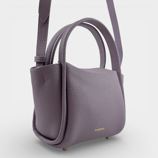 Songmont Pale Lavender Blue Grainy Leather Mini Song Bag