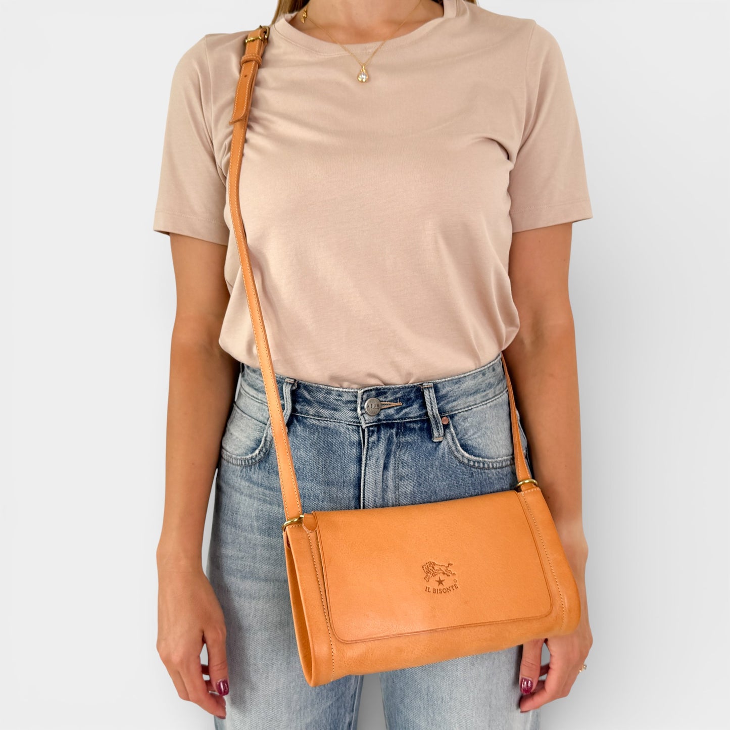 Il Bisonte Tan Vachetta Leather Small Crossbody Bag