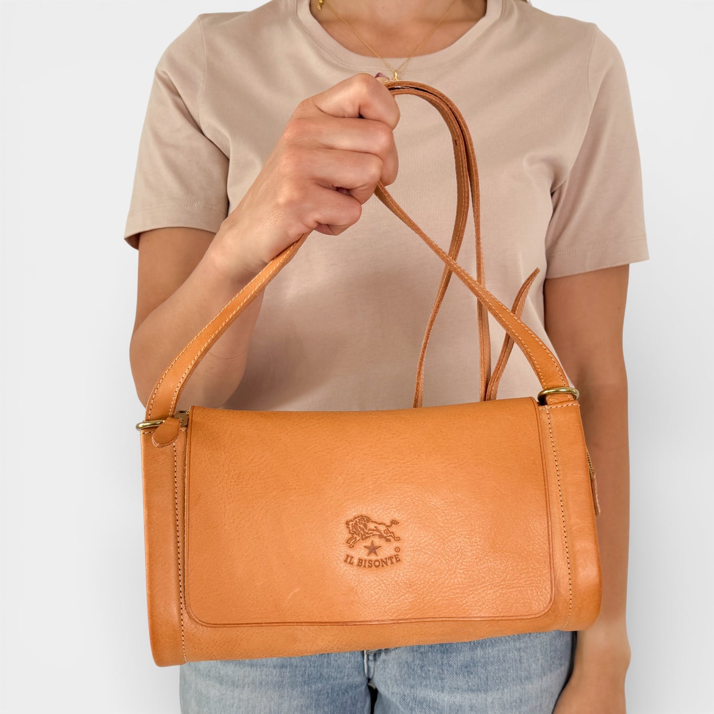 Il Bisonte Tan Vachetta Leather Small Crossbody Bag