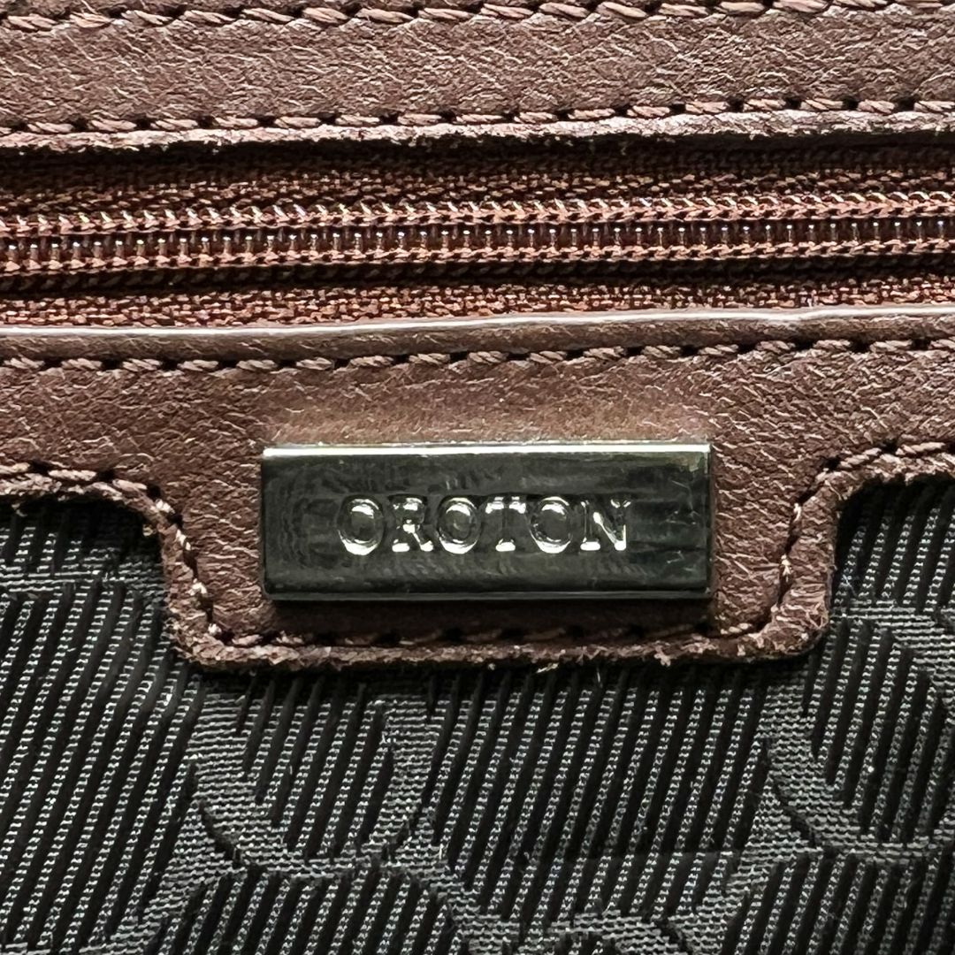 Oroton Brown Leather Monogram Canvas Large Tote Bag [Vintage]