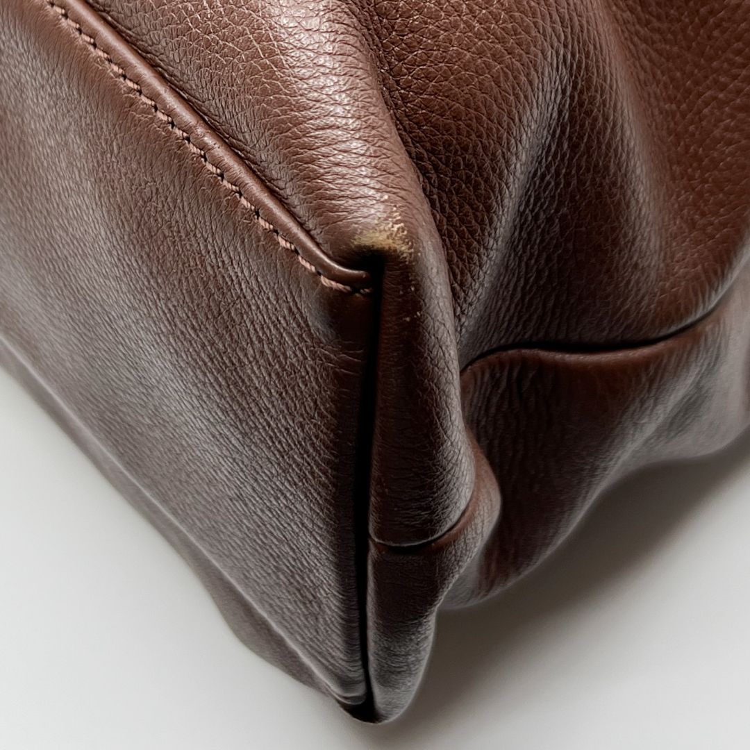 Oroton Brown Leather Monogram Canvas Large Tote Bag [Vintage]
