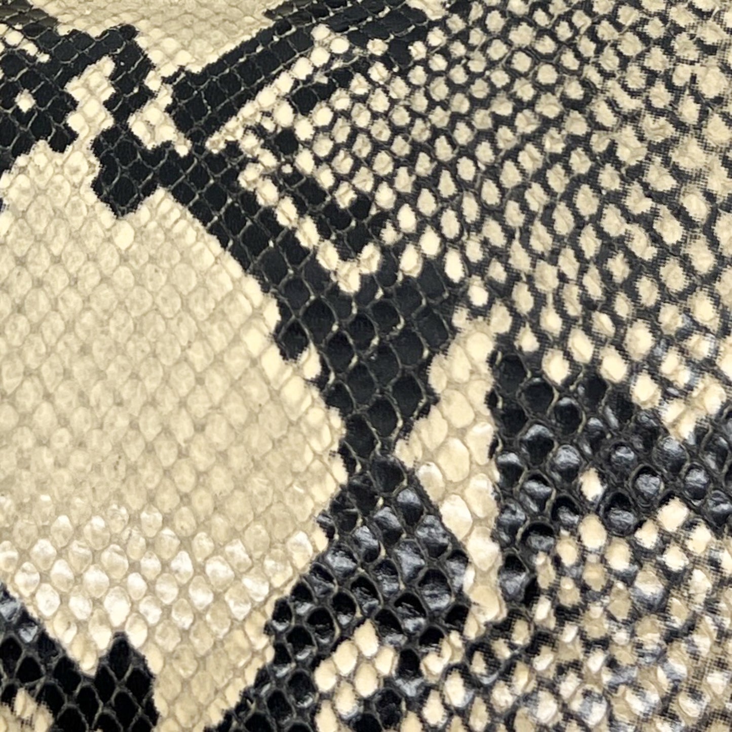Oroton Black & Cream Snake Embossed Leather Small Lido Shoulder Tote Bag
