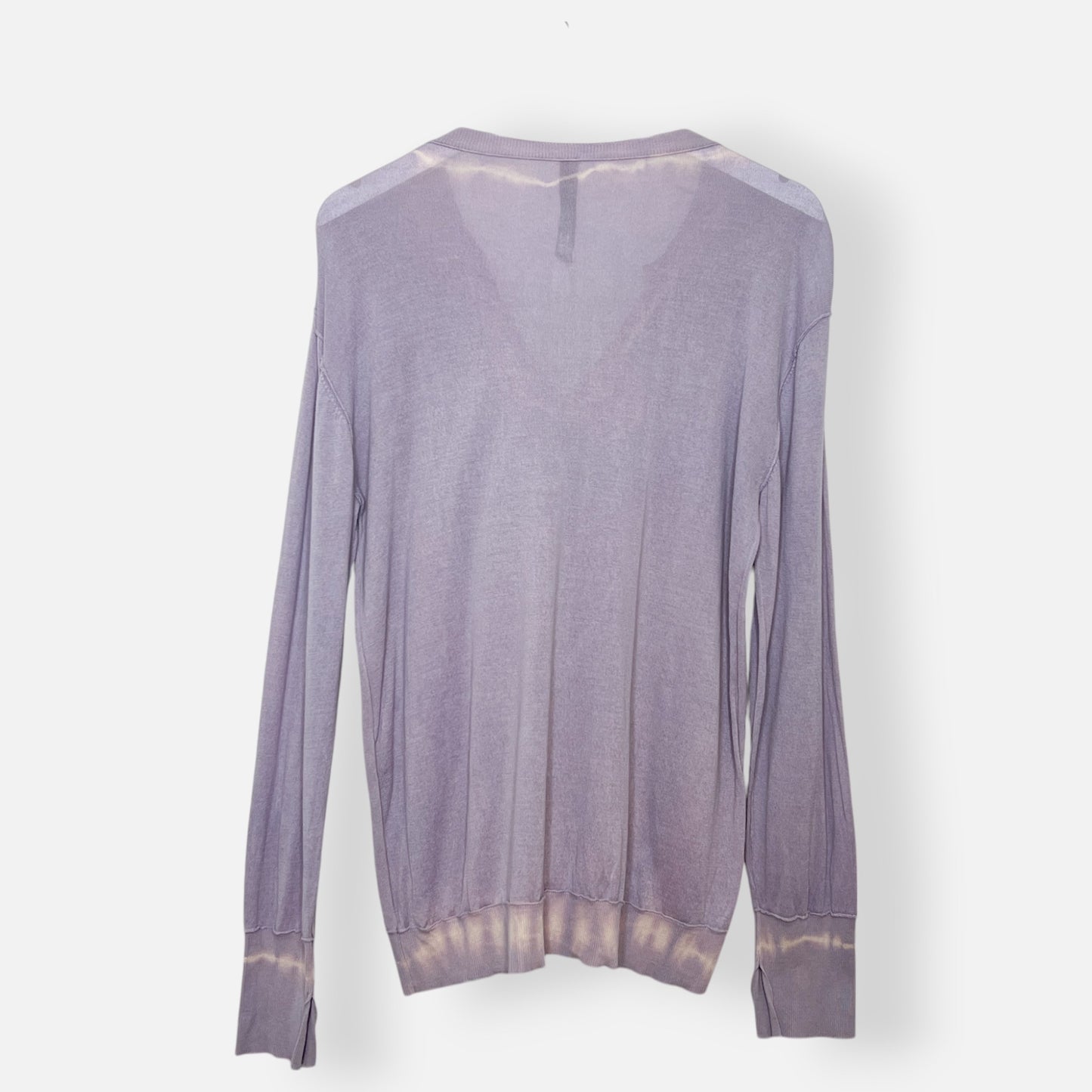 Raquel Allegra Lilac Purple Silk V Neck Knit Top 2 ~ L ~ US8-10 ~ AU12-14