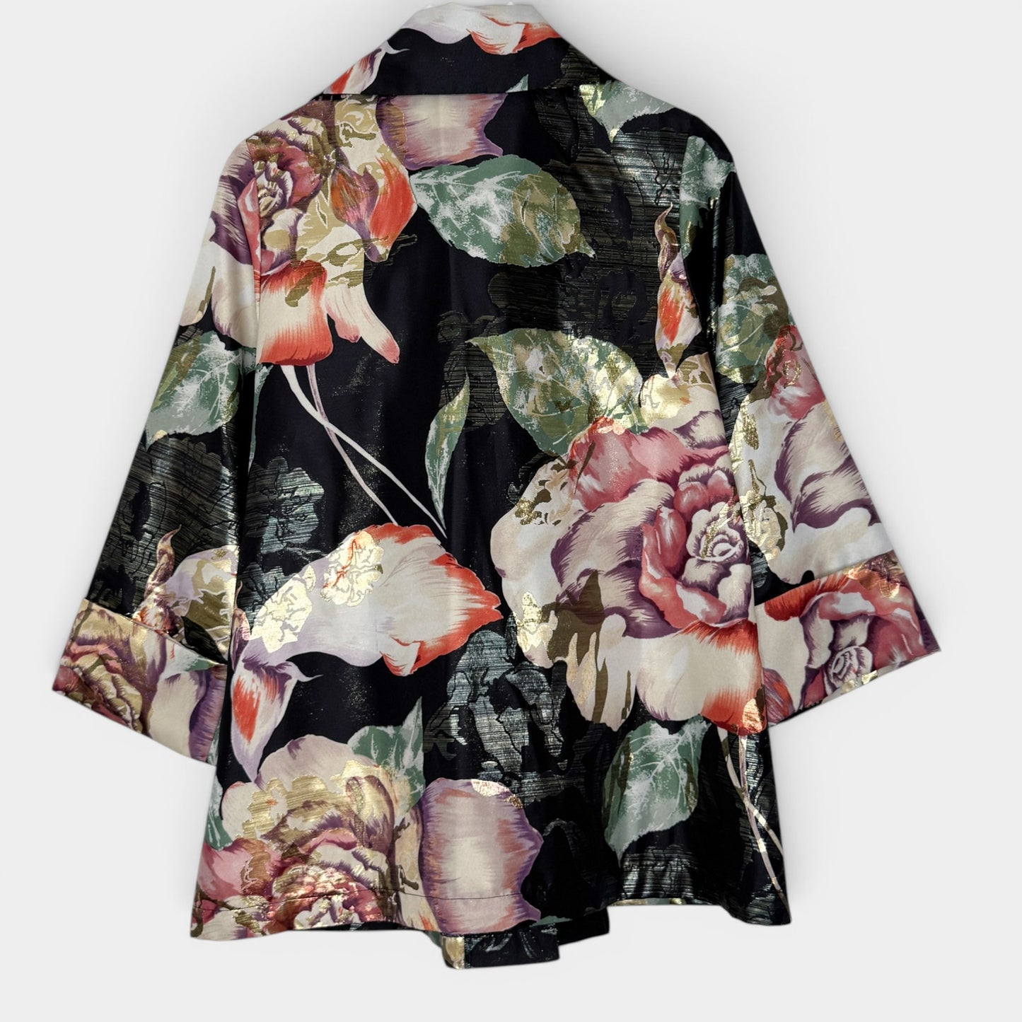 Joseph Ribkoff Multicoloured Metallic Rose Print Jacket AU12 [NEW]