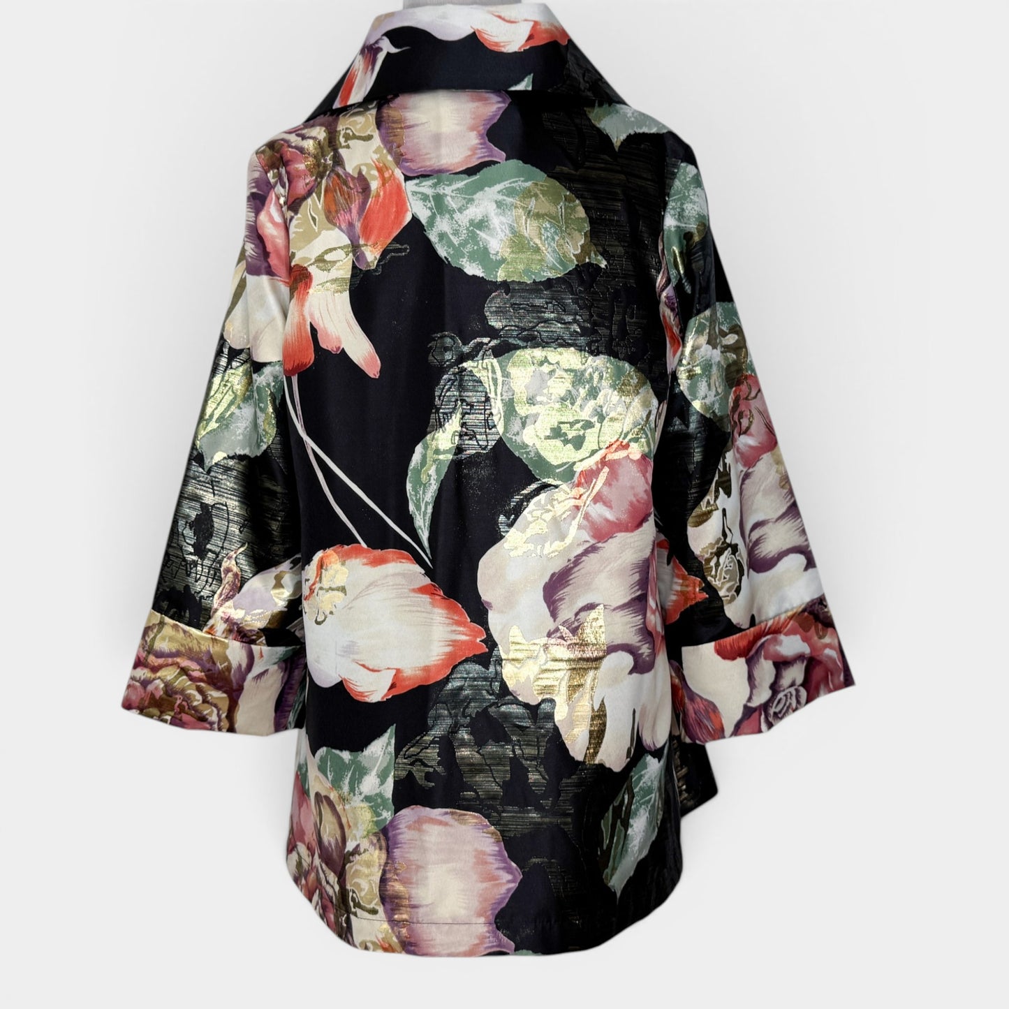 Joseph Ribkoff Multicoloured Metallic Rose Print Jacket AU12 [NEW]