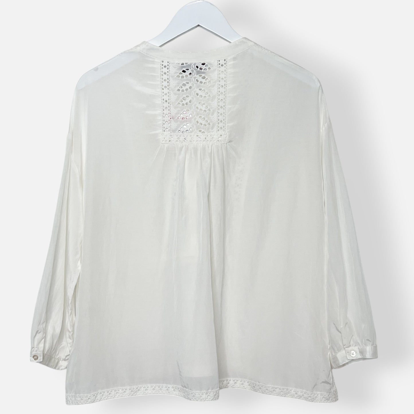 Paul & Joe Creamy White Broderie Trim Blouse 4 ~ AU14