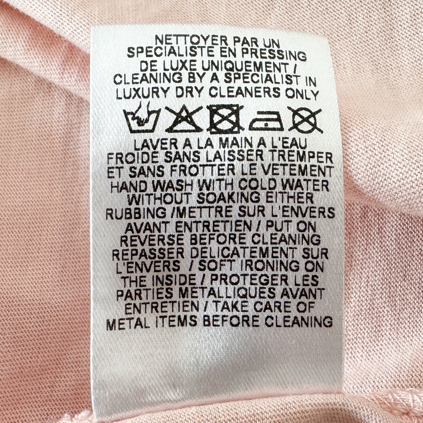 Balmain Paris Pale Pink Logo Print Tee T Shirt EU40 ~ Medium ~ AU10