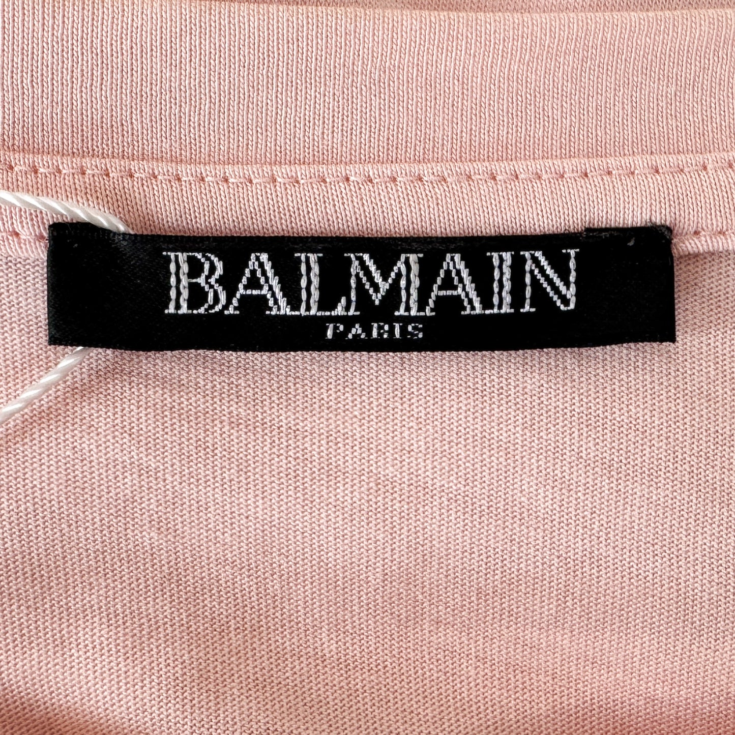 Balmain Paris Pale Pink Logo Print Tee T Shirt EU40 ~ Medium ~ AU10